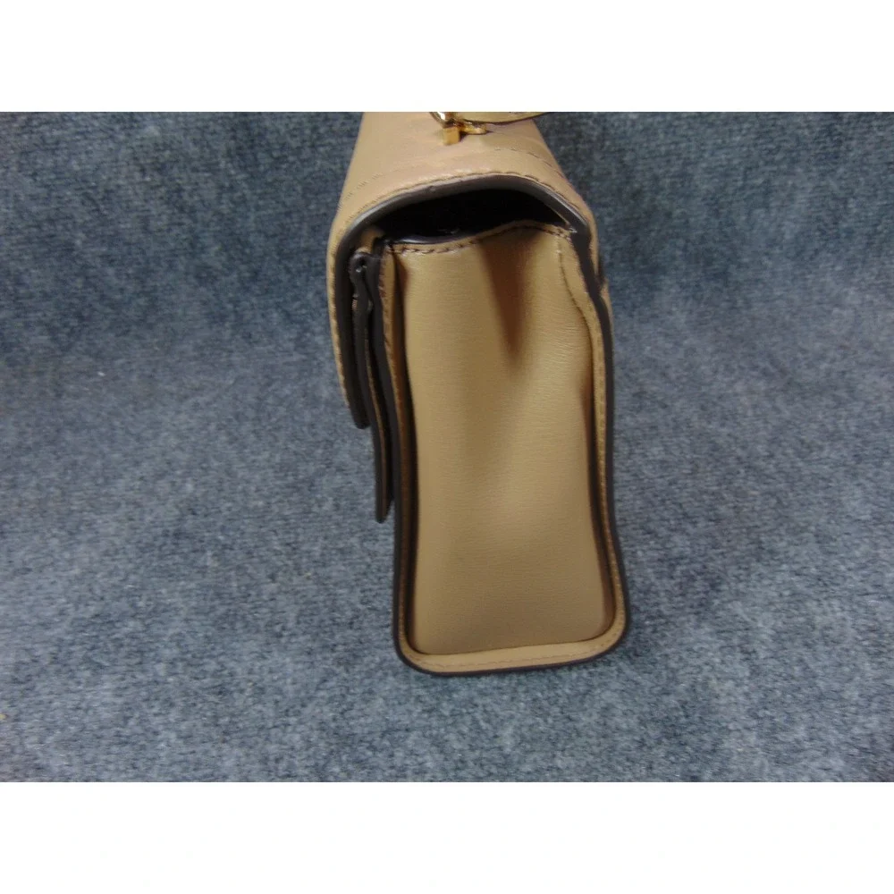 Michael Kors Handbag Jet Set Tan Leather Chain Strap Flap Turn Lock Shoulder Bag